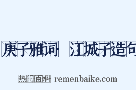 庚子雅词·江城子造句是什么意思的图片